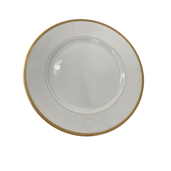 Set 5 Lenox Tuxedo Dinner Plates Gold Rim J-33 Ovington Bros Green Backstamp - Picture 5 of 16